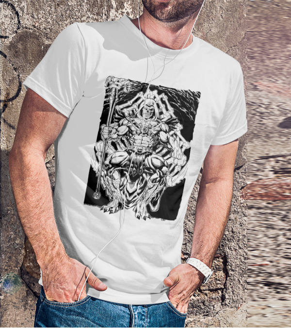 Skeletor Throne Artwork Masters Of The Universe Villain Motif T-Shirt