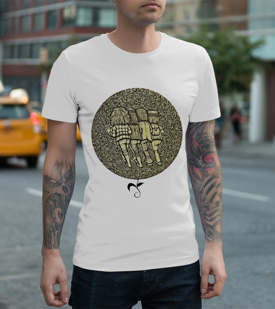 JRT Walking Friends in Floral Circle Vintage T-Shirt