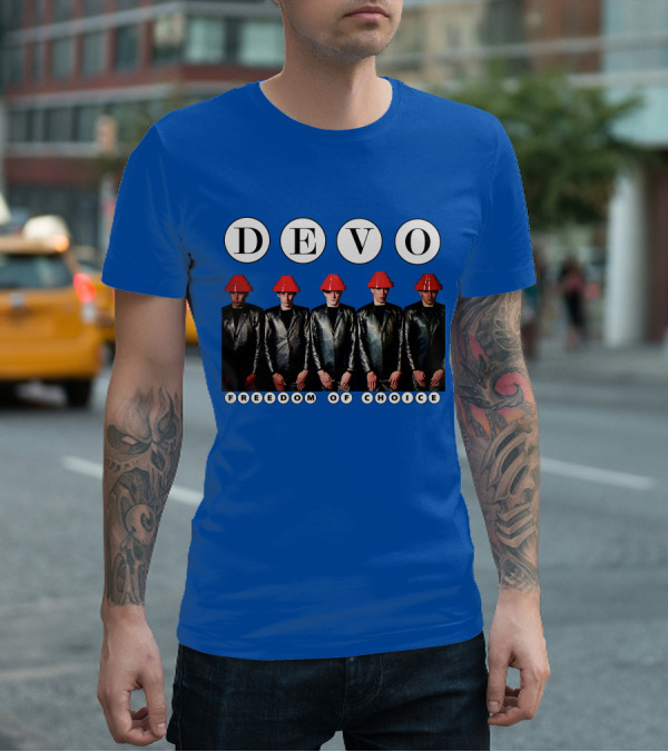DEVO Freedom Of Choice Band Members With Energy Domes T-Shirt