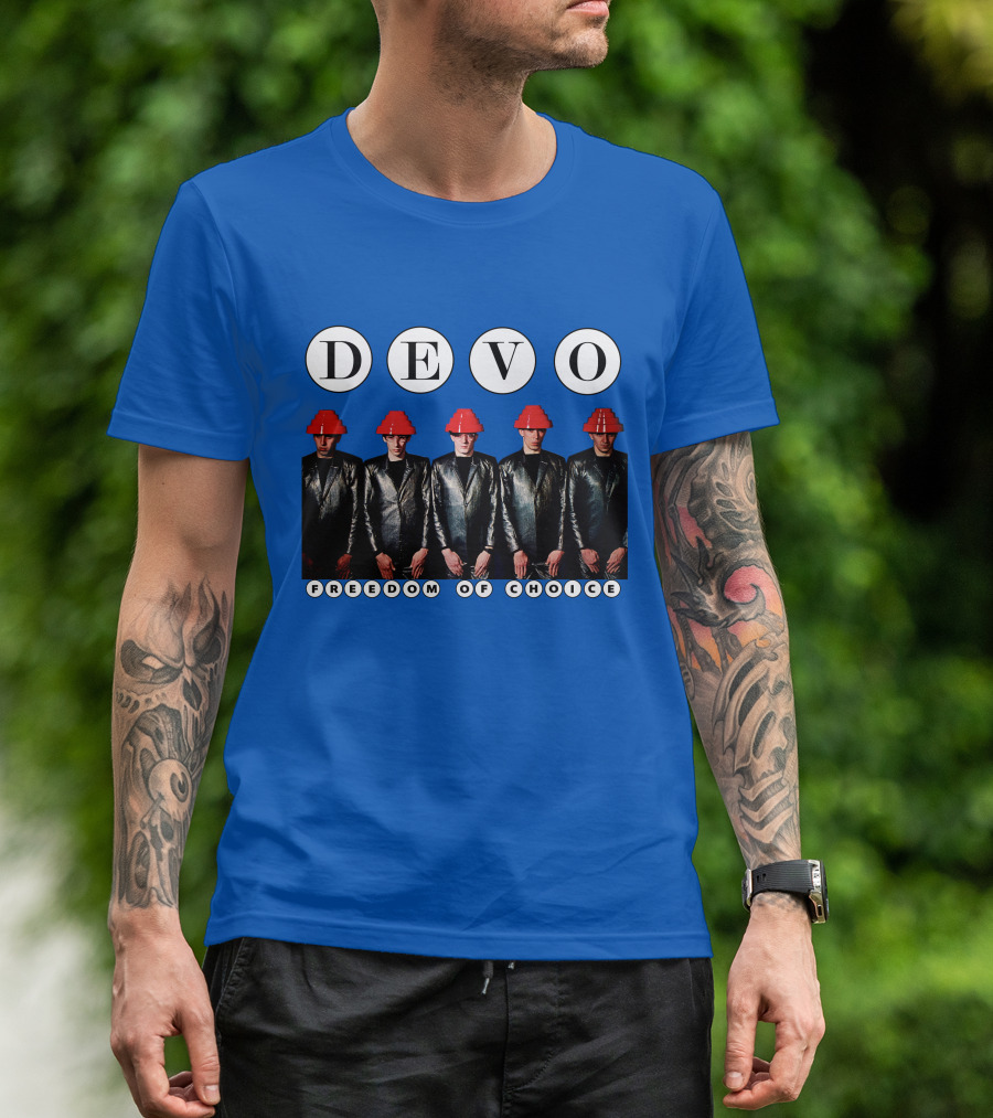 DEVO Freedom Of Choice Band Members With Energy Domes T-Shirt