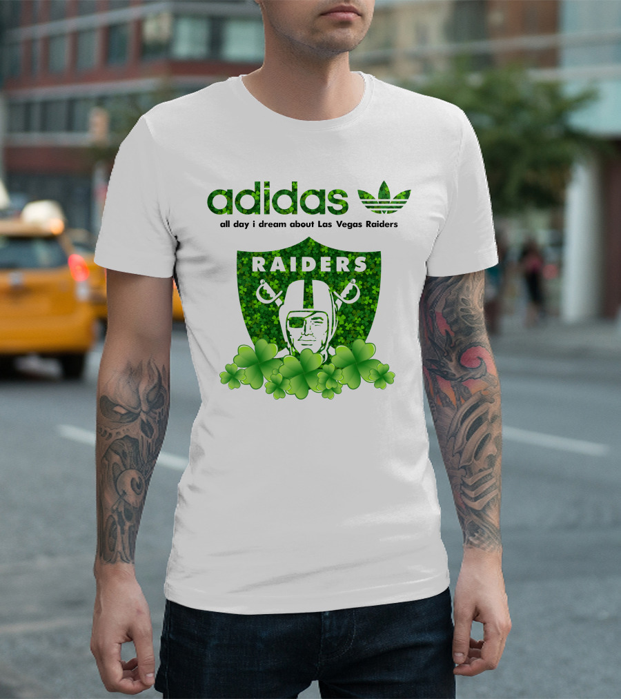 All Day I Dream About Las Vegas Raiders Shamrock Badge T-Shirt