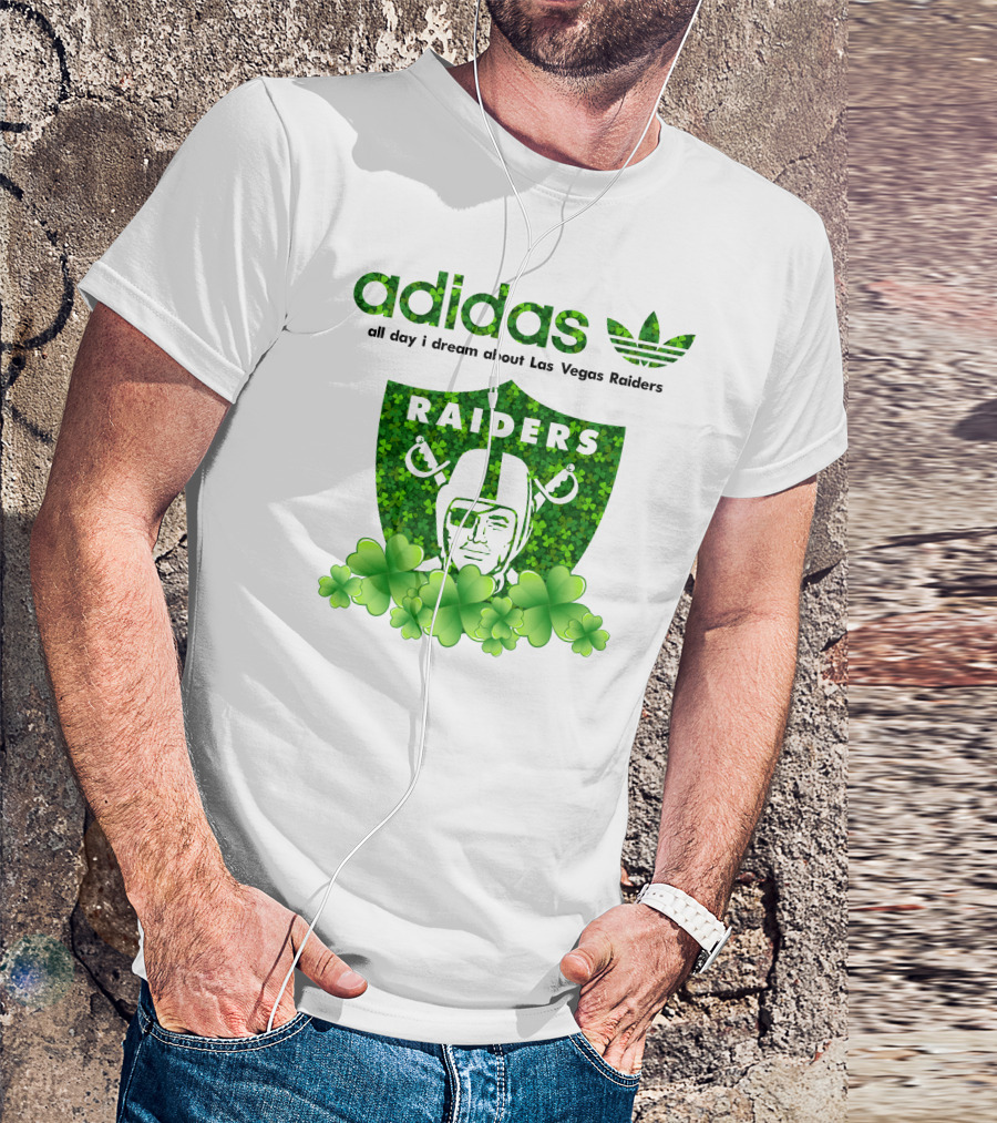 All Day I Dream About Las Vegas Raiders Shamrock Badge T-Shirt