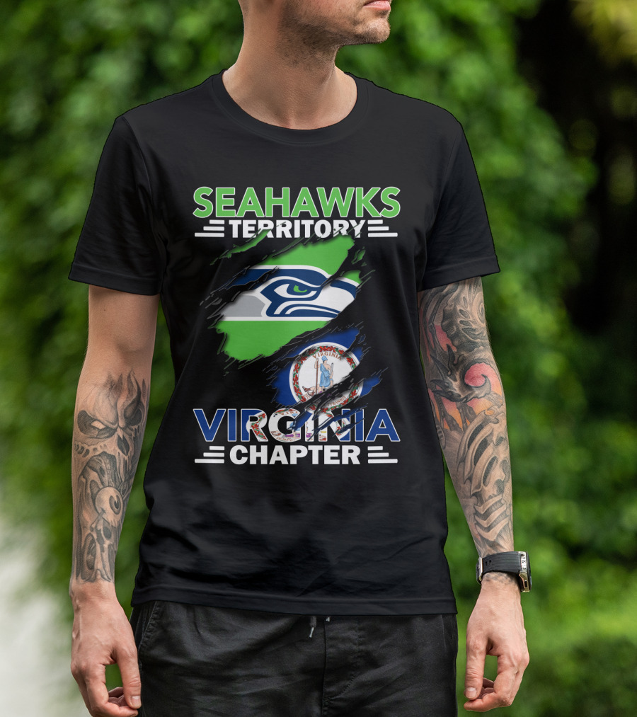 Seahawks Territory Virginia Chapter State Flag Logo T-Shirt
