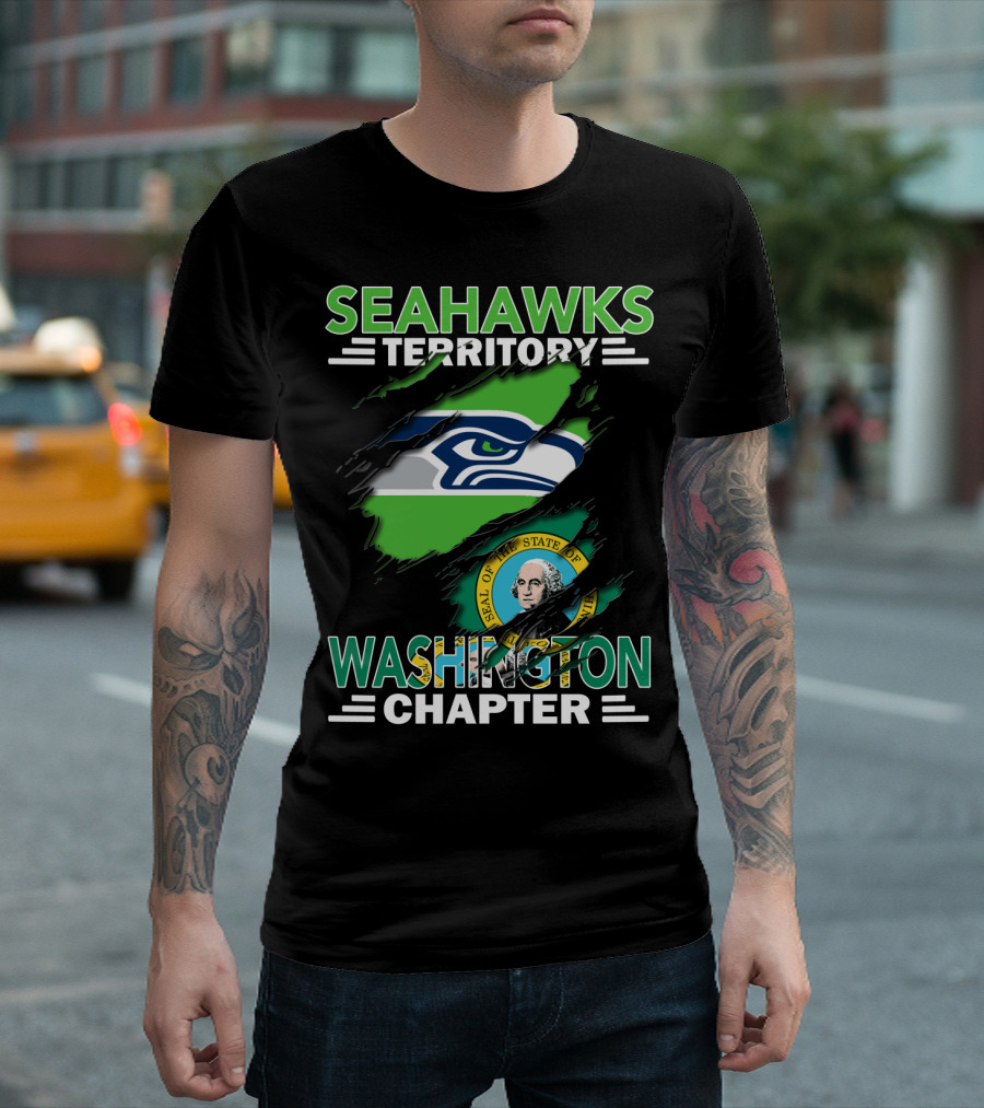 SEAHAWKS TERRITORY WASHINGTON CHAPTER SEAL OF THE STATE OF WASHINGTON T-Shirt