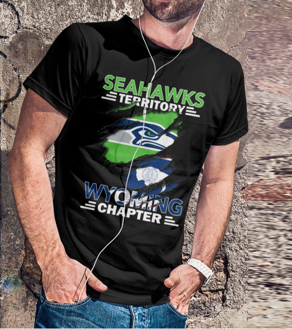 Seahawks Territory Wyoming Chapter Logo Flag T-Shirt