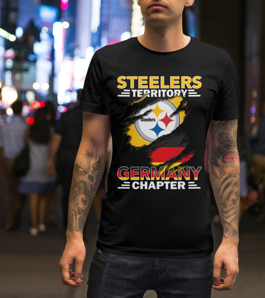 Steelers Territory Germany Chapter Logo With Flag Elements T-Shirt