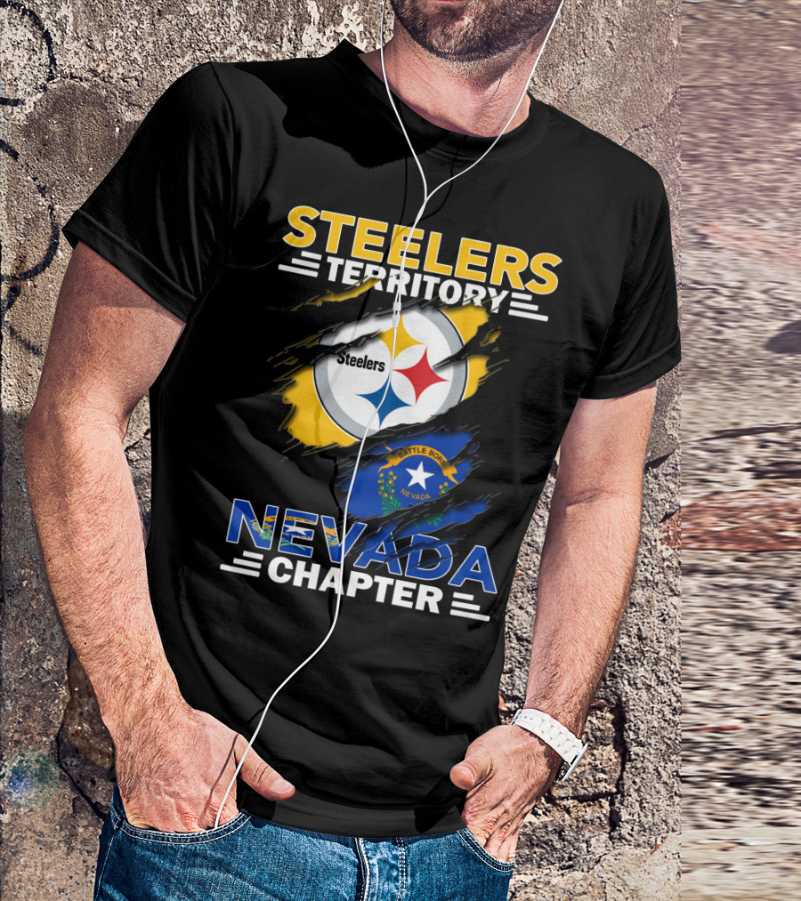 STEELERS TERRITORY Nevada Chapter Battle Born Flag T-Shirt