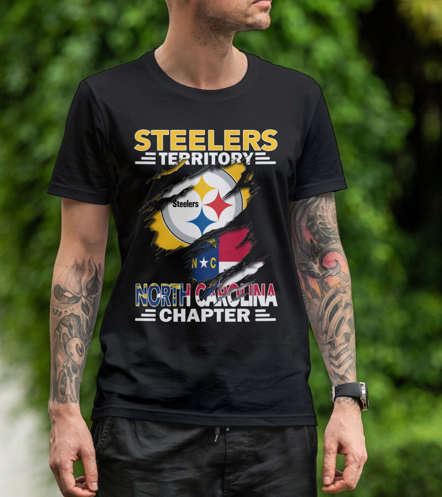 Steelers Territory North Carolina Chapter Steelers Logo Nc Flag T-Shirt