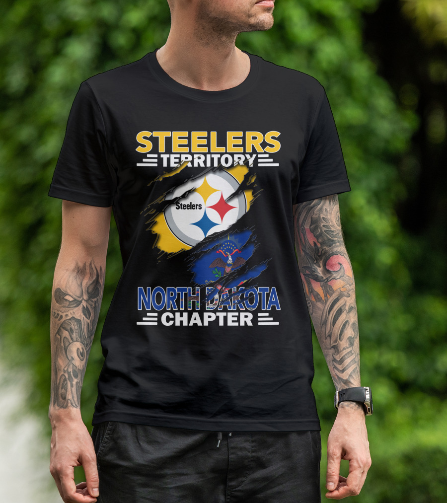 Steelers Territory North Dakota Chapter Flag And Logo Theme T-Shirt
