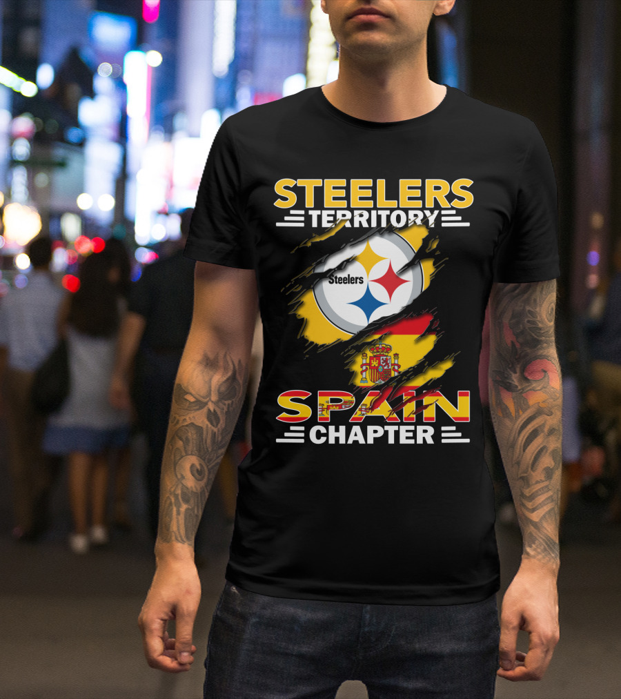 Steelers Territory Spain Chapter Nfl Fan Flag T-Shirt