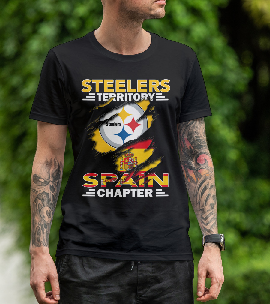Steelers Territory Spain Chapter Nfl Fan Flag T-Shirt