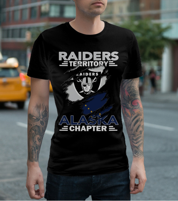Raiders Territory Alaska Chapter Raiders Logo With Alaska Flag T-Shirt
