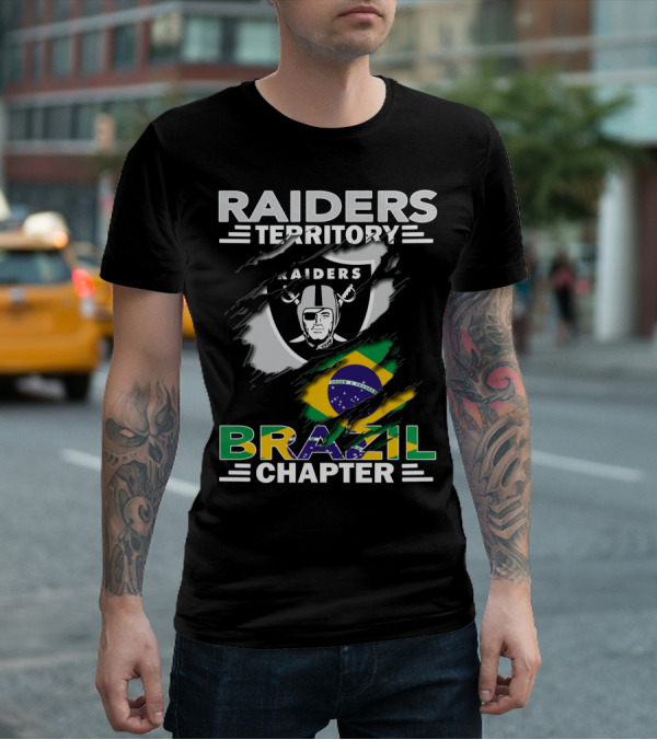 Raiders Territory Brazil Chapter Flag And Shield Mashup T-Shirt