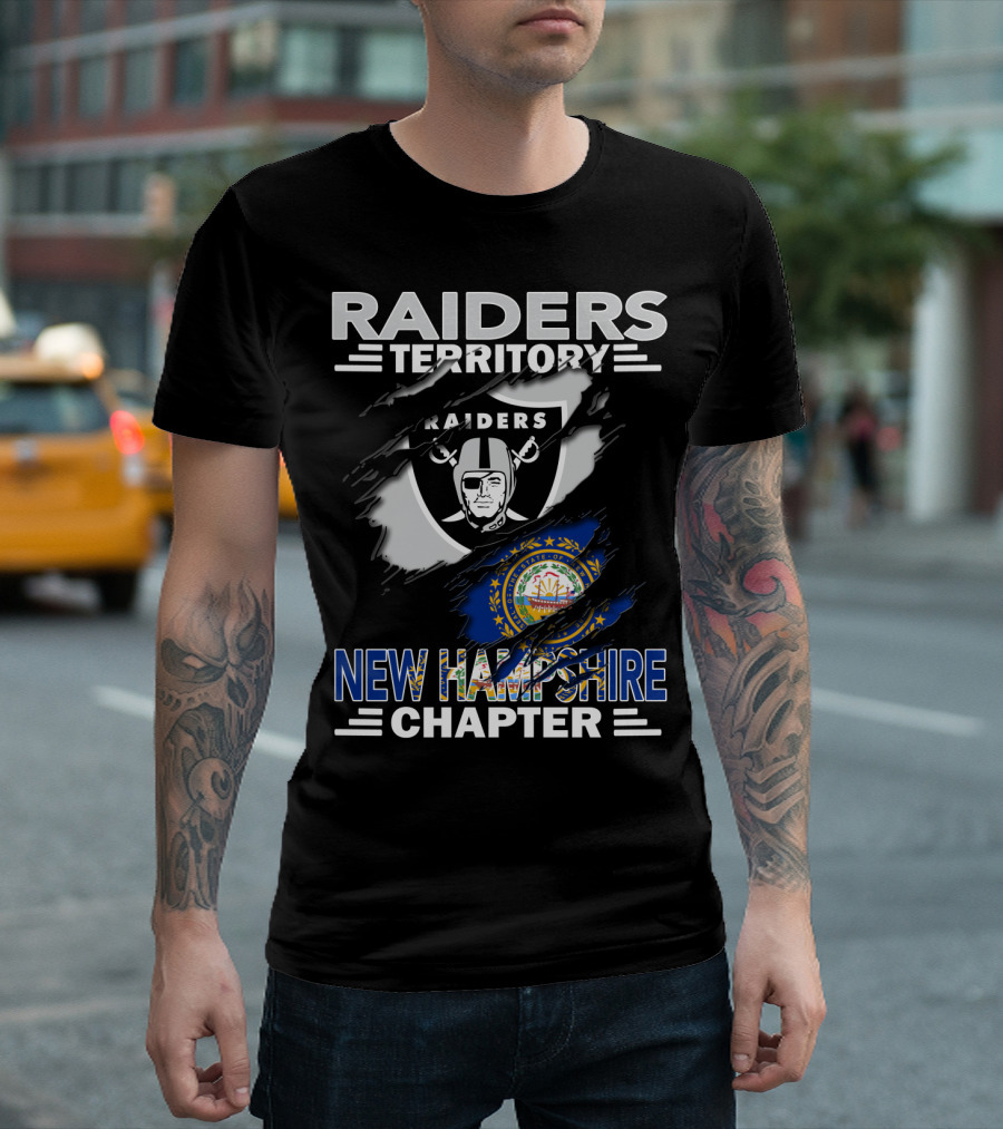 Raiders Territory New Hampshire Chapter Nfl Shield And State T-Shirt