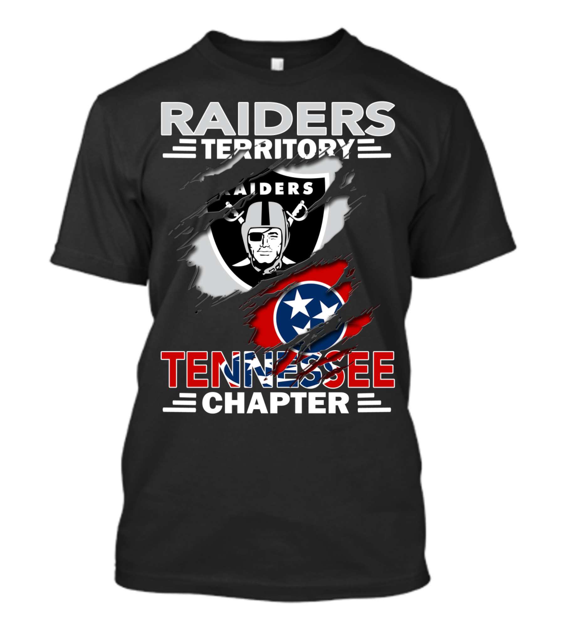 Raiders Territory Tennessee Chapter Logo With Team Emblem And Flag T-Shirt