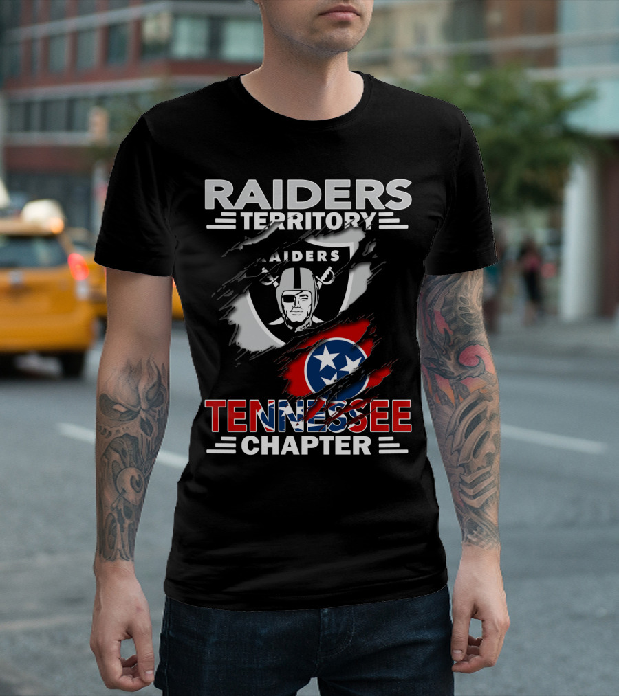 Raiders Territory Tennessee Chapter Logo With Team Emblem And Flag T-Shirt