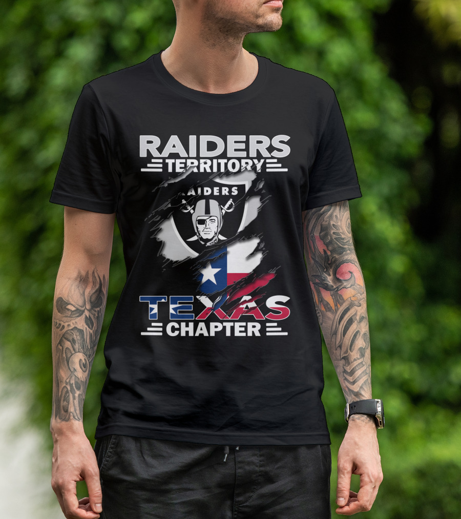 Raiders Territory Texas Chapter Nfl Logo Flag T-Shirt