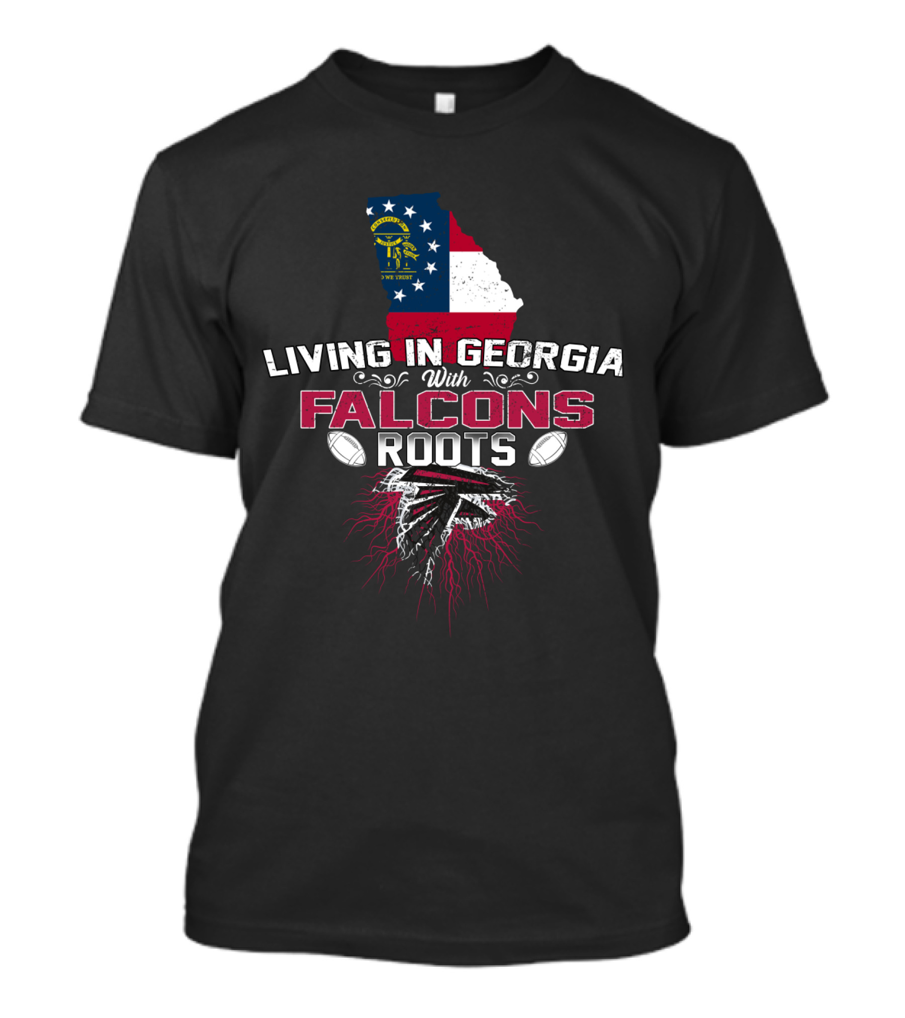 Living In Georgia With Atlanta Falcons Roots Football Pride T-Shirt