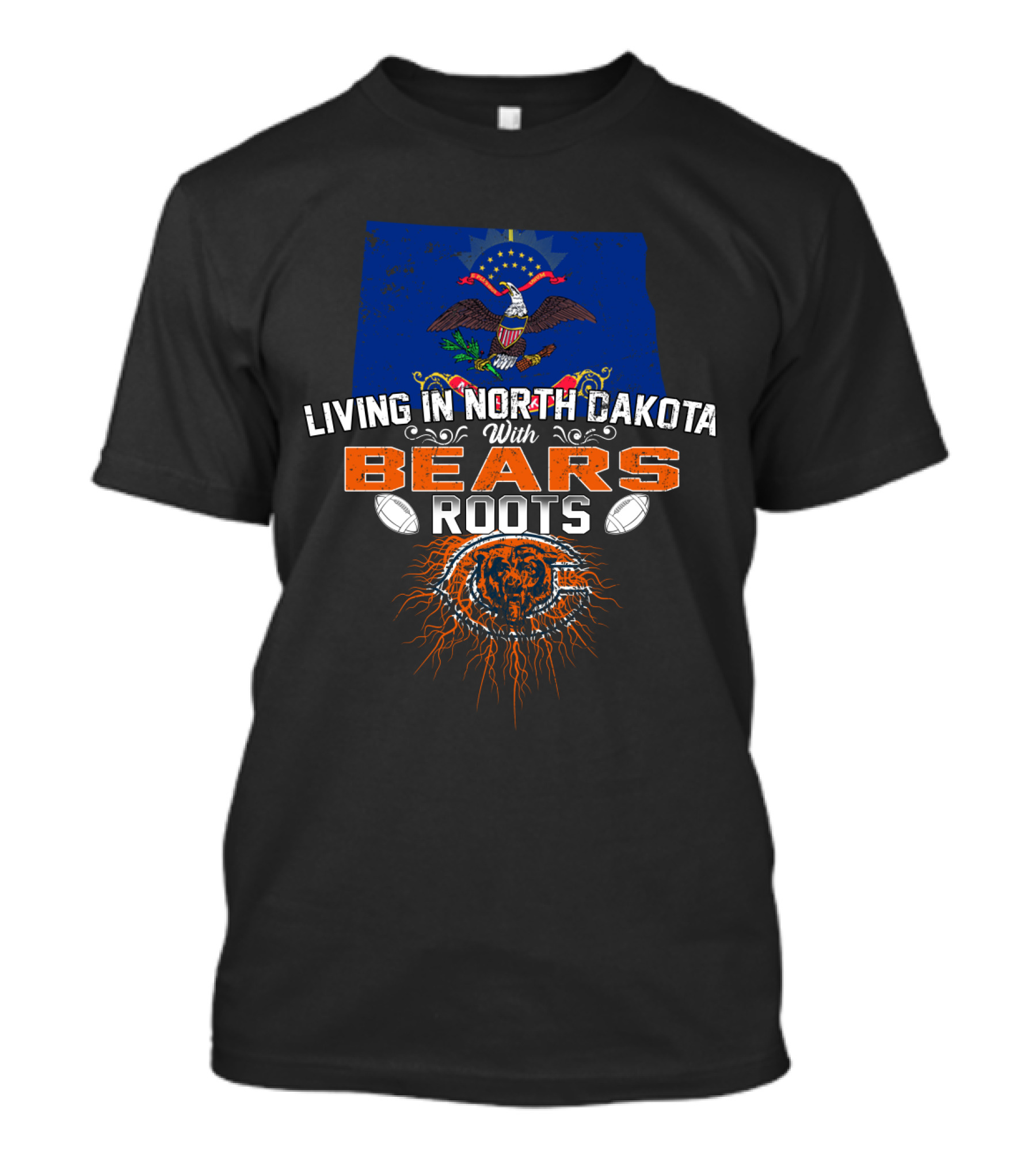 North Dakota Pride With Chicago Bears Loyal Roots T-Shirt