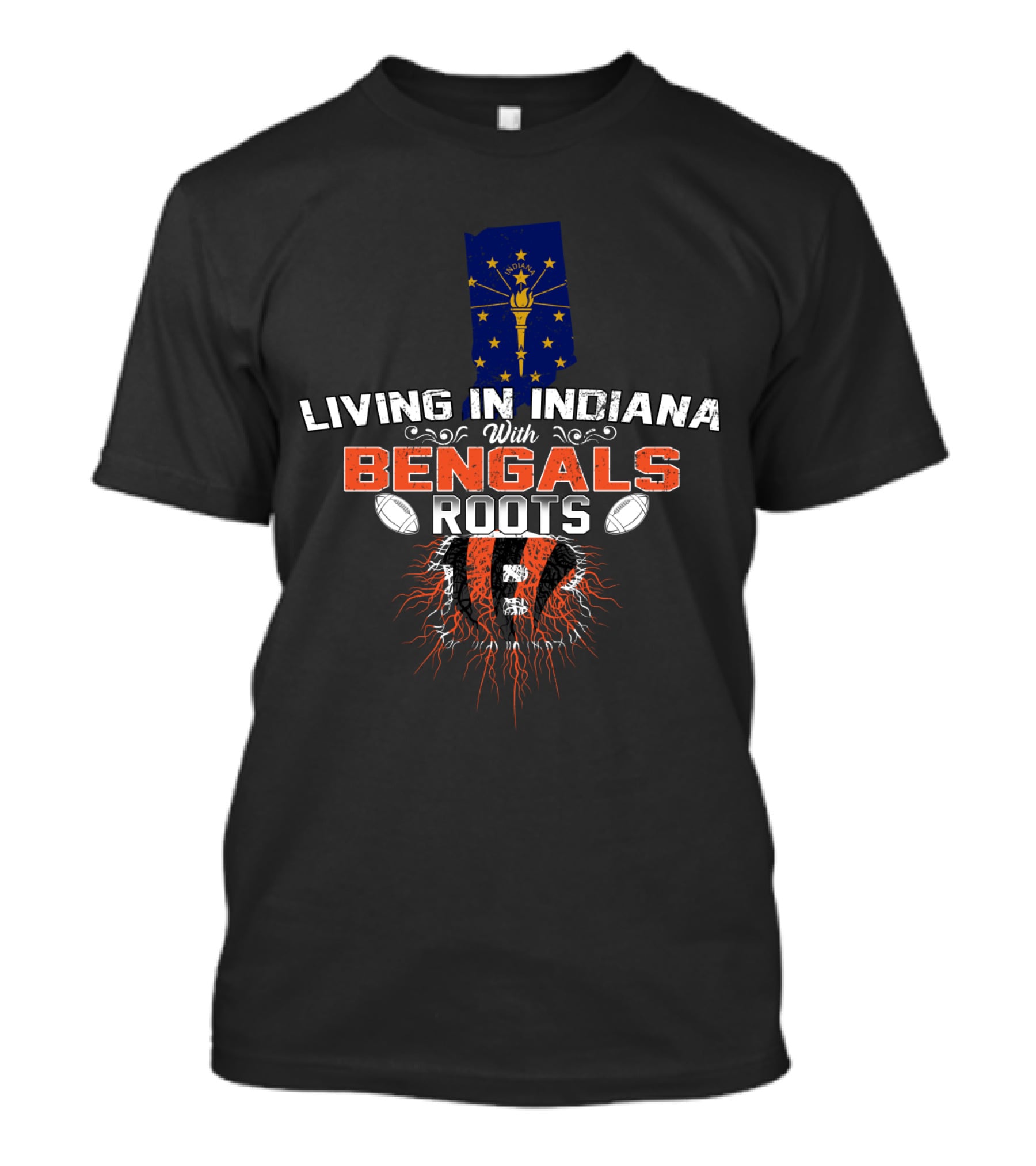 Indiana Pride With Strong Bengals Roots Football Heritage T-Shirt
