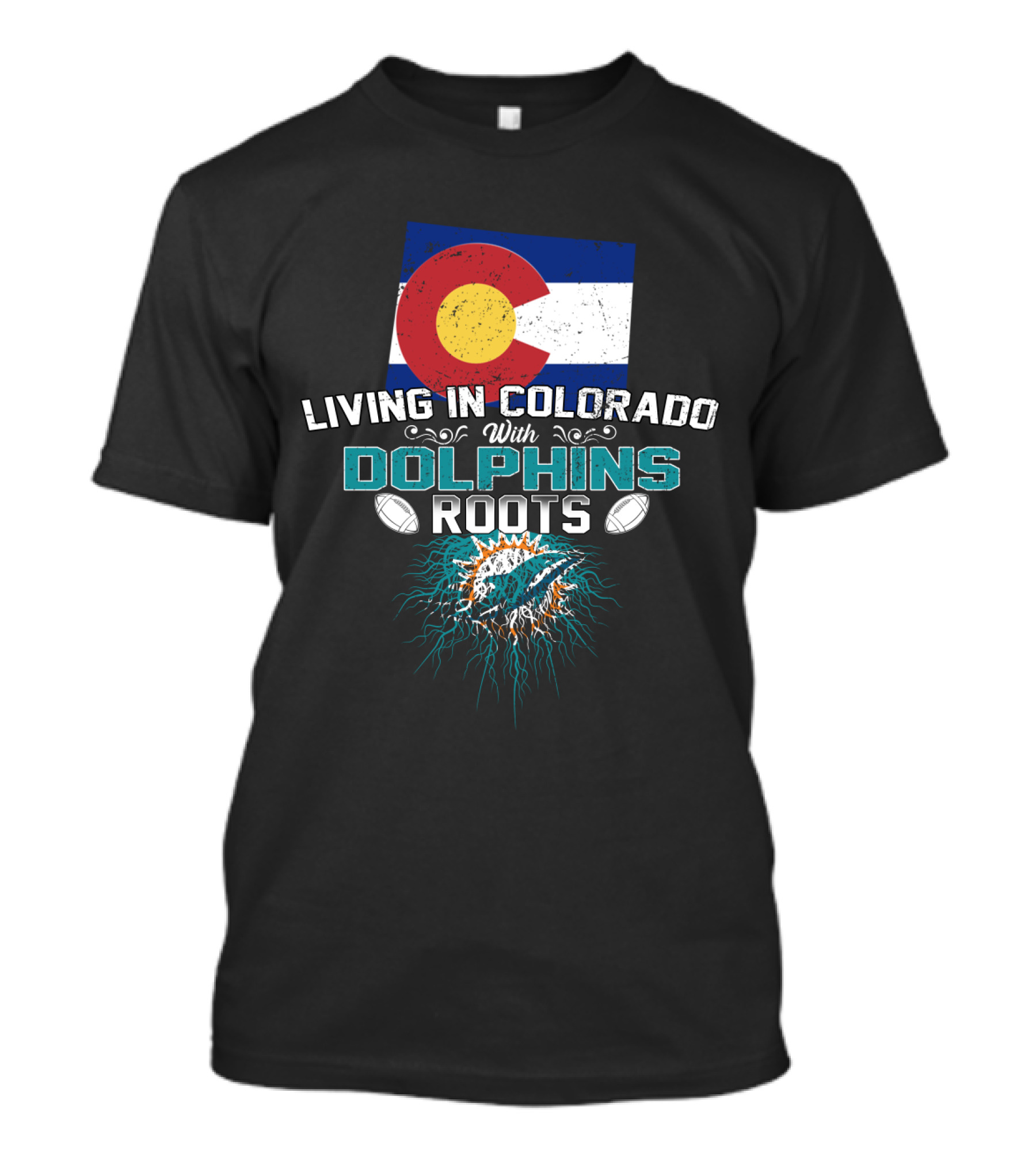 Colorado Pride Meets Dolphins Roots With Football Passion T-Shirt