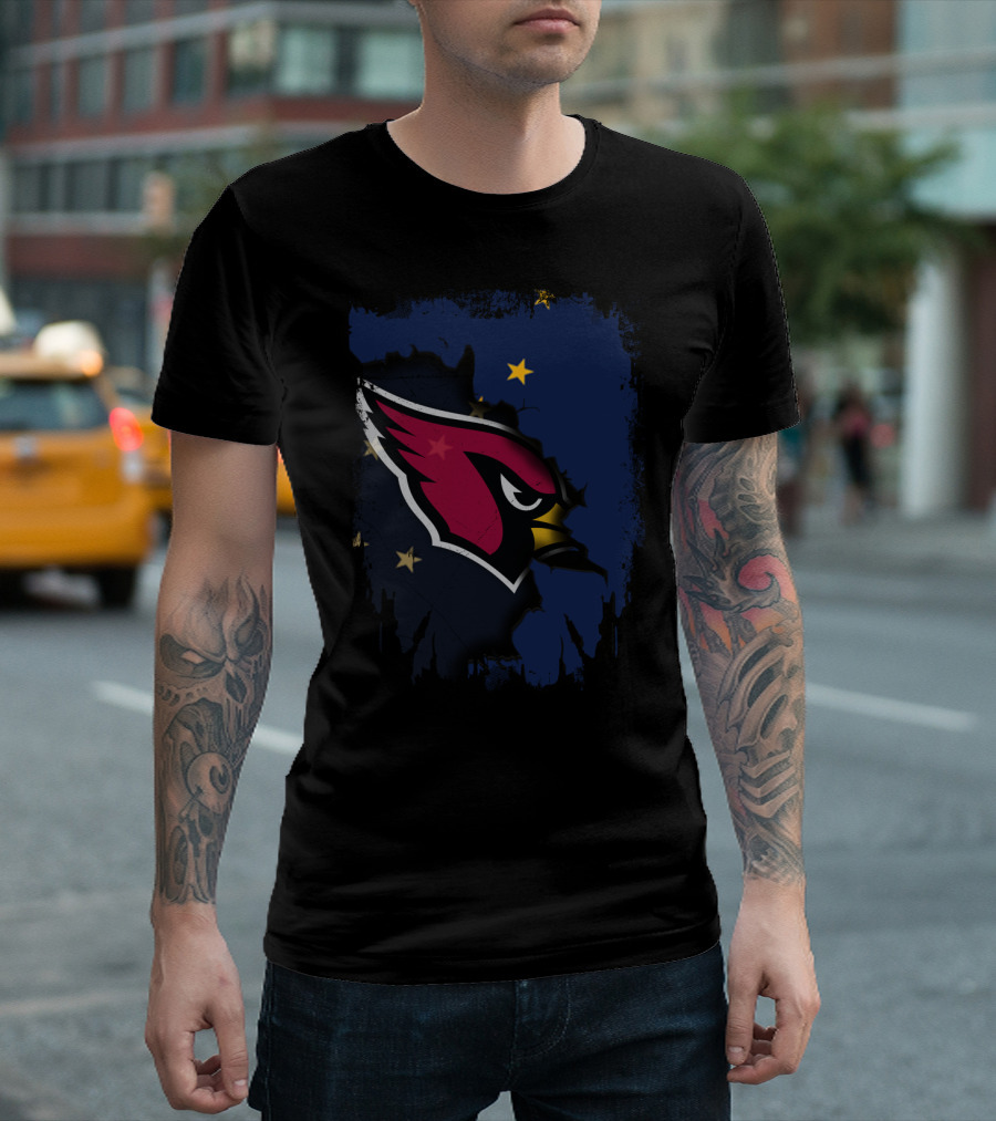 Alaska Flag with Cardinals Logo Together T-Shirt
