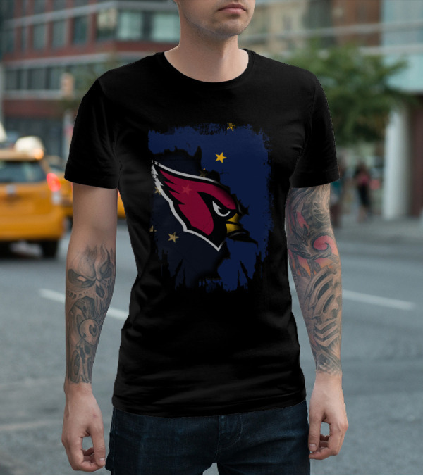 Alaska Flag With Cardinals Logo Together T-Shirt
