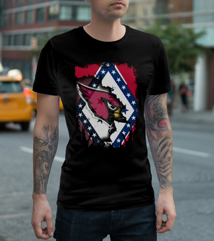 Together Arkansas Cardinals Flag Fusion T-Shirt
