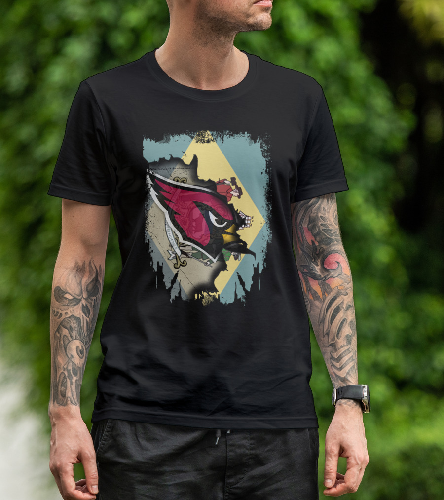 Delaware Flag With Cardinals Team Iconic T-Shirt
