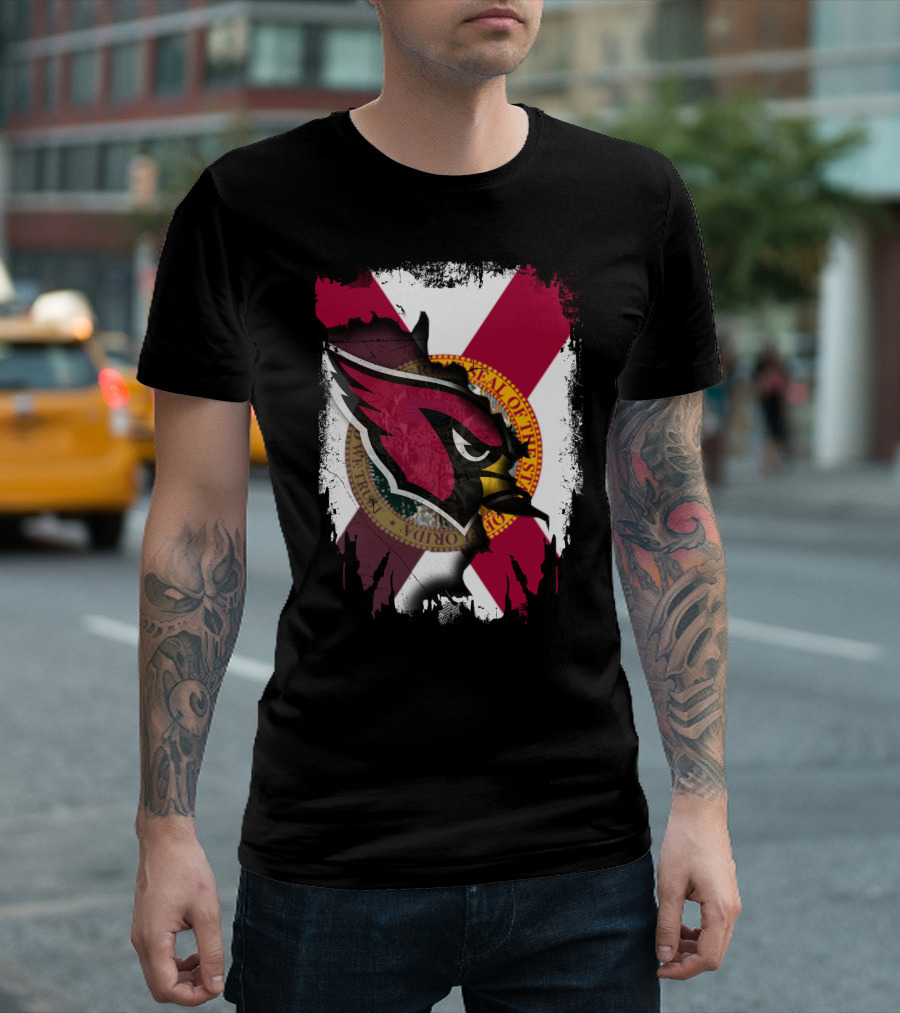 Florida State Flag with Cardinals Logo Fusion T-Shirt