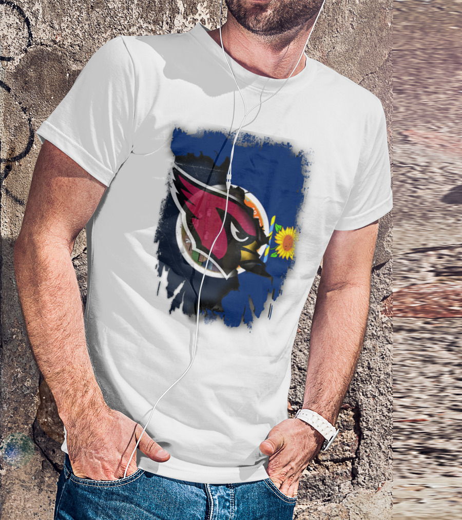 Kansas Flag With Cardinals Logo Integration T-Shirt