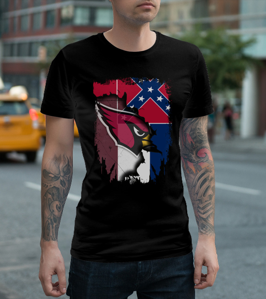 Together Mississippi Cardinal Emblem and Flag T-Shirt