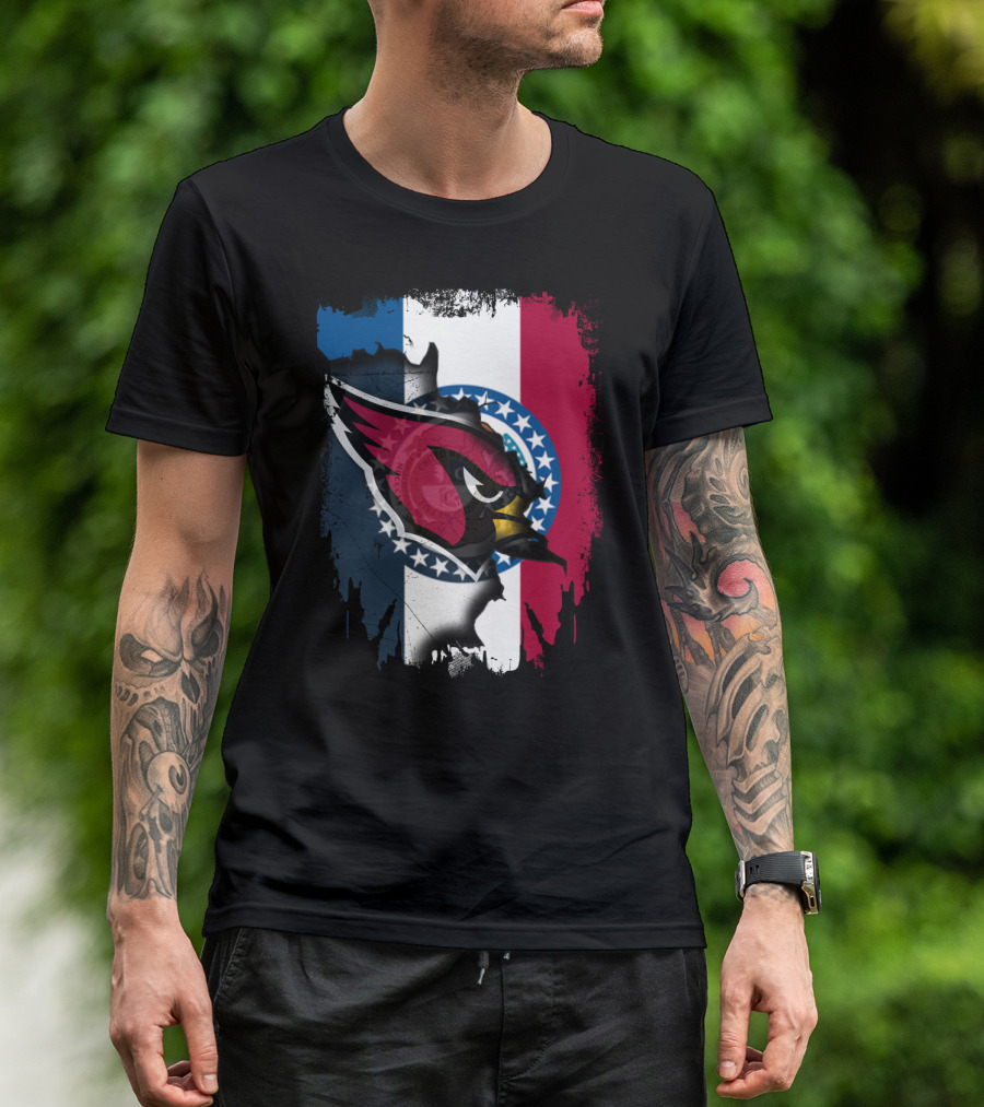 Together Missouri Cardinals State Pride Flag Fusion T-Shirt