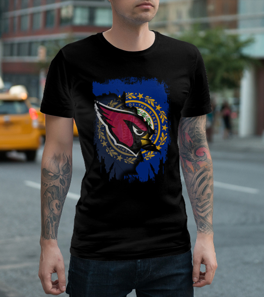 New Hampshire State Seal with Cardinals Logo Together T-Shirt