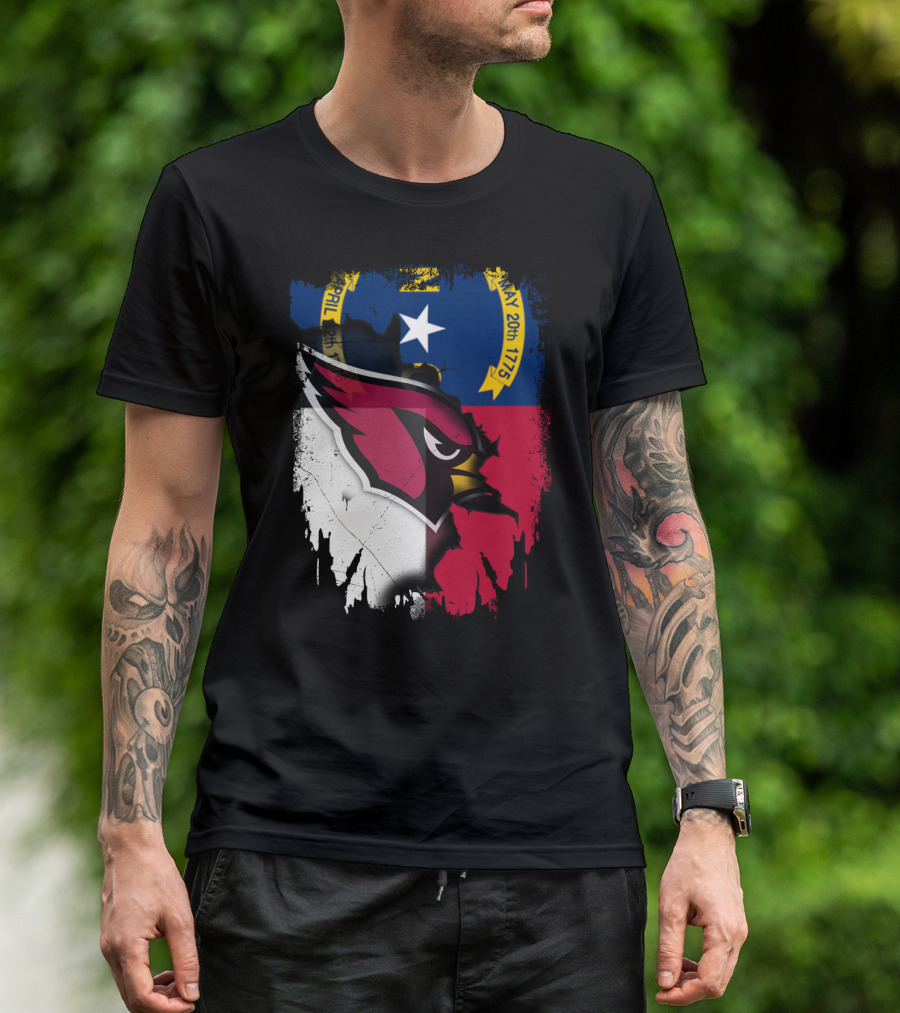 Together North Carolina Cardinal Logo In State Flag Colors T-Shirt