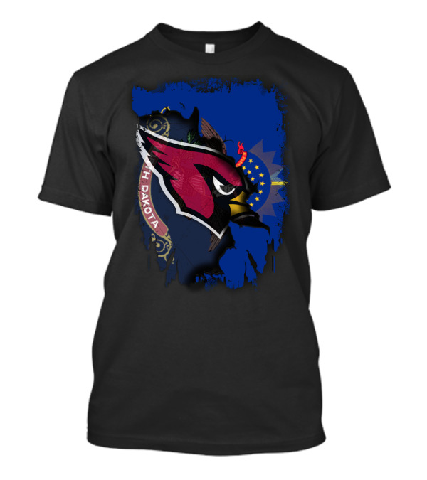 North Dakota Cardinals Mandala With State Flag Elements T-Shirt