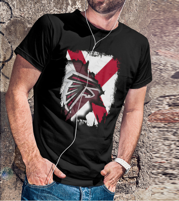 Alabama State Flag With Atlanta Falcons Logo Integration T-Shirt