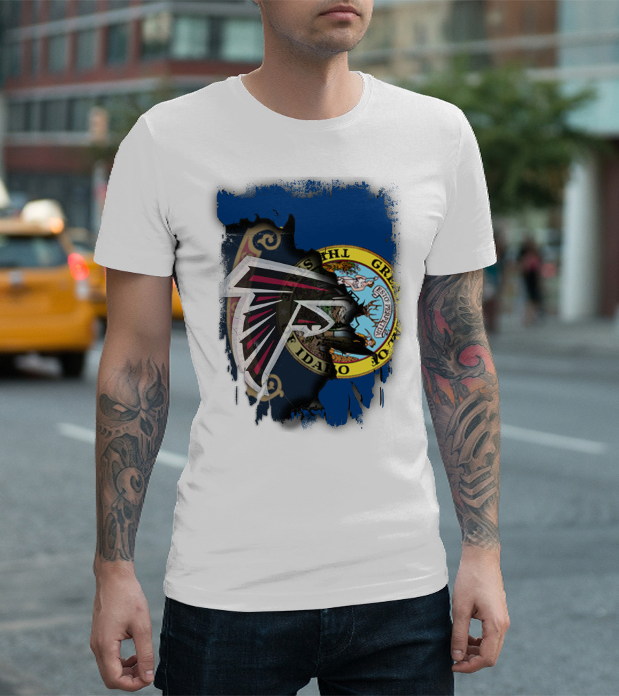 Idaho State Emblem Intertwined With Falcons Sports T-Shirt