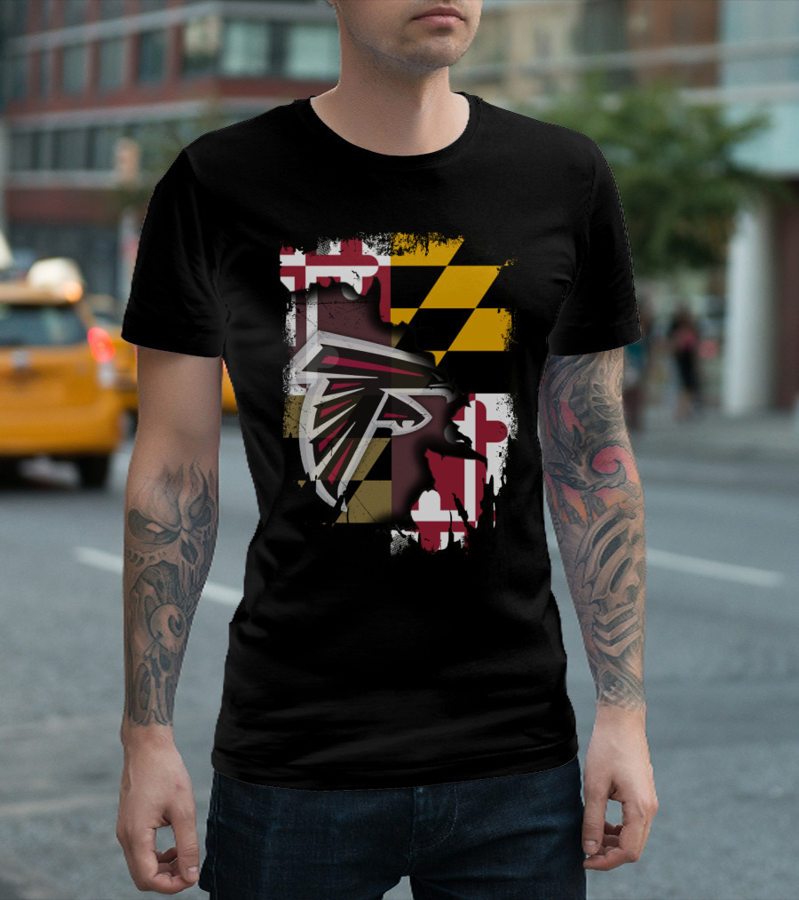 Maryland Pride with Atlanta Falcons Logo Integration T-Shirt