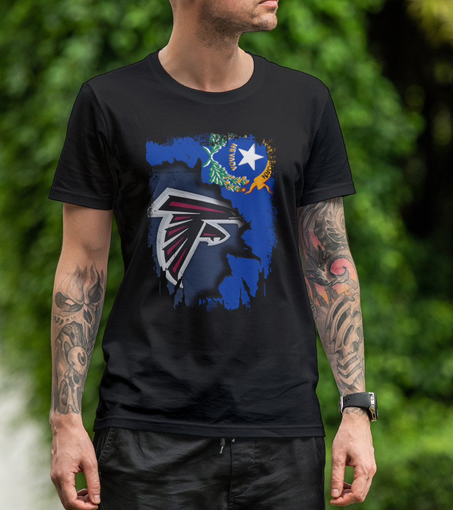 Nevada State Flag With Falcons Logo Integration T-Shirt