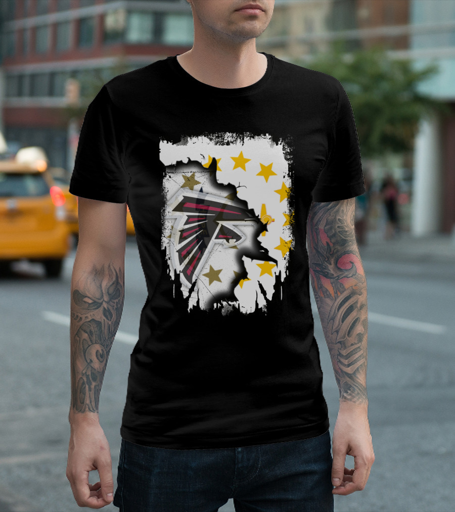 Rhode Island Stars with Falcons Logo Blended T-Shirt