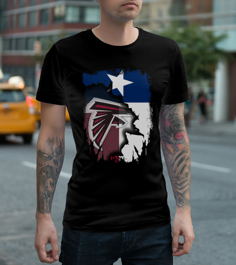 Texas State Flag Combined with Atlanta Falcons T-Shirt