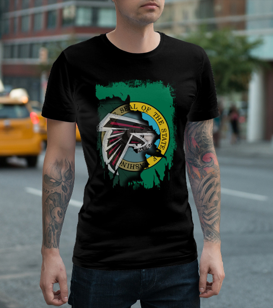 Washington State Seal With Atlanta Falcons T-Shirt