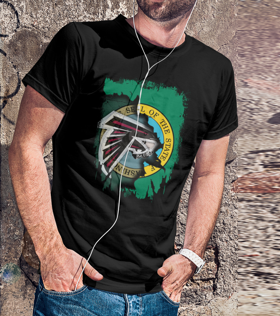 Washington State Seal With Atlanta Falcons T-Shirt
