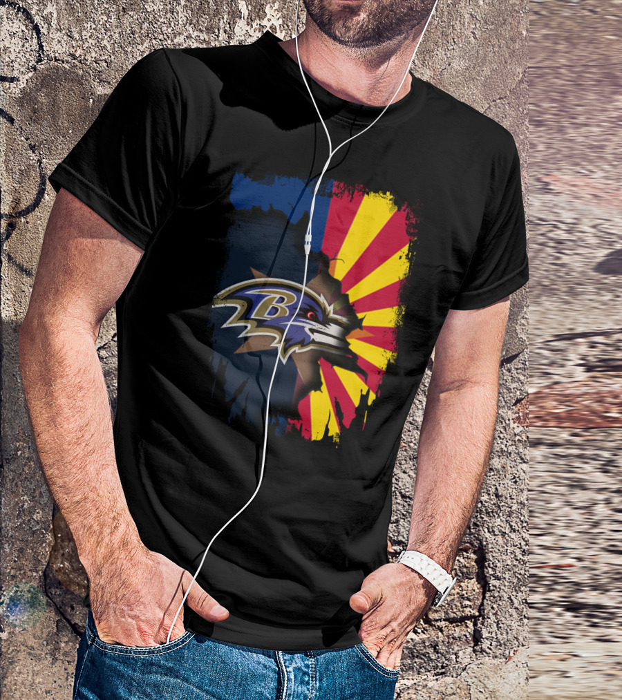 Arizona Meets Baltimore Ravens Team Pride Fan T-Shirt