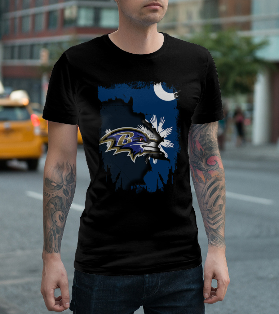 Together South Carolina Palmetto with Baltimore Ravens T-Shirt