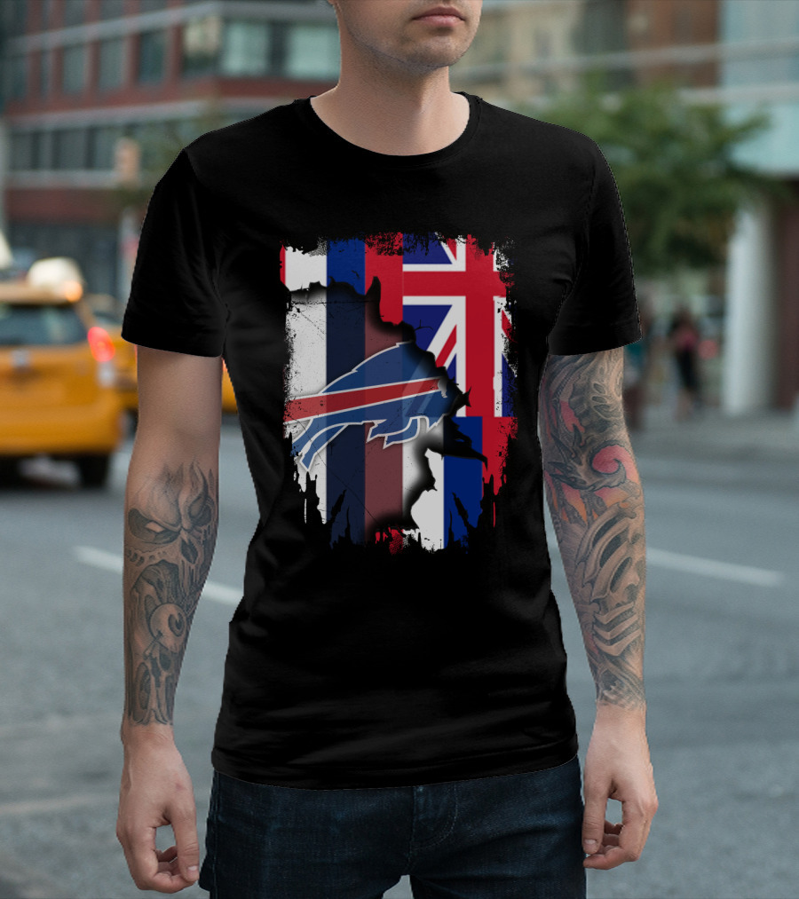 Together Hawaii With Buffalo Bills UK Flag Fusion T-Shirt