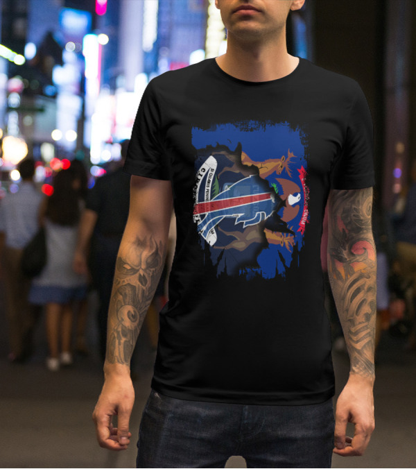 Together Michigan Buffalo Bills Fusion Icon Flag T-Shirt
