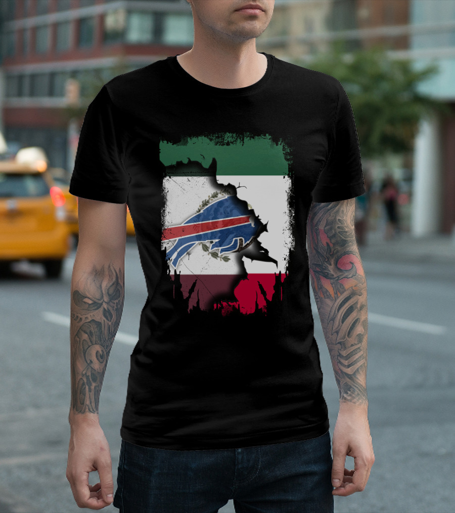 Together Mexico Buffalo Bills Flag Fusion T-Shirt