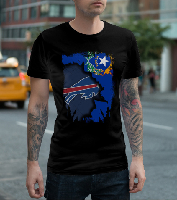 Nevada State Flag With Buffalo Bills Logo Integration T-Shirt